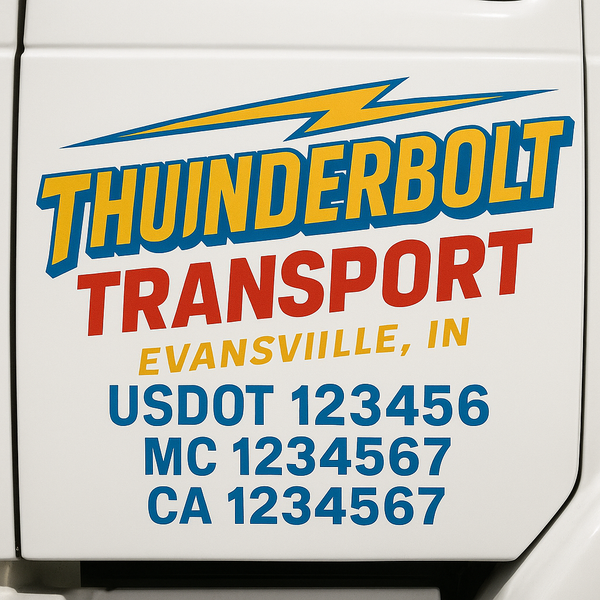 Custom Truck Door Decal Sticker Lettering For Semi-Trucks, Work Trucks, Box Trucks For USDOT Compliance