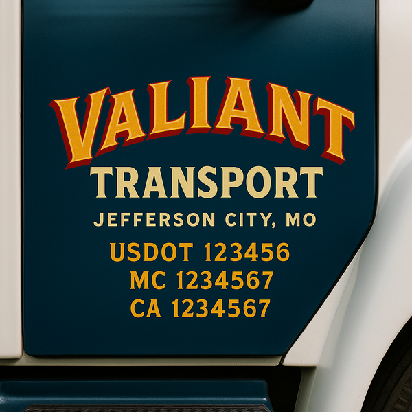 Custom Truck Door Decal Sticker Lettering For Semi-Trucks, Work Trucks, Box Trucks For USDOT Compliance