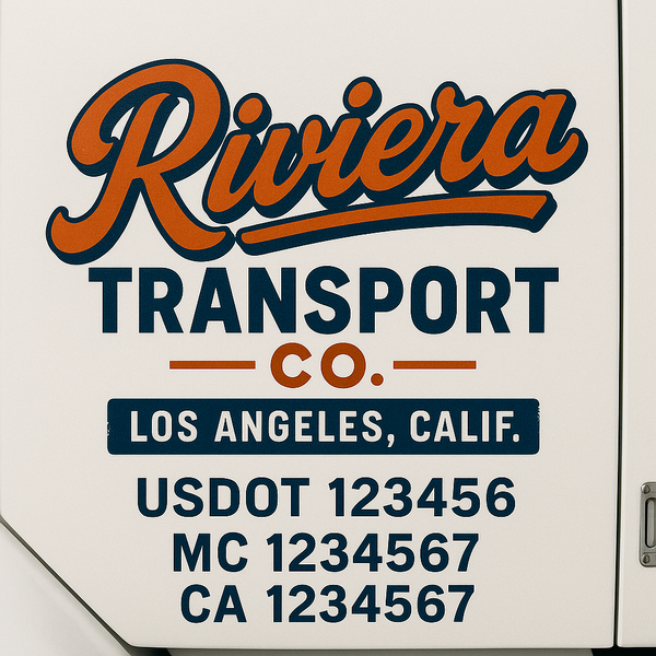 Custom Truck Door Decal Sticker Lettering For Semi-Trucks, Work Trucks, Box Trucks For USDOT Compliance