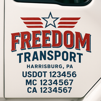 Custom Truck Door Decal Sticker Lettering For Semi-Trucks, Work Trucks, Box Trucks For USDOT Compliance