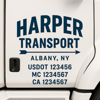 Custom Truck Door Decal Sticker Lettering For Semi-Trucks, Work Trucks, Box Trucks For USDOT Compliance