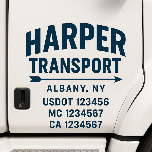 Custom Truck Door Decal Sticker Lettering For Semi-Trucks, Work Trucks, Box Trucks For USDOT Compliance