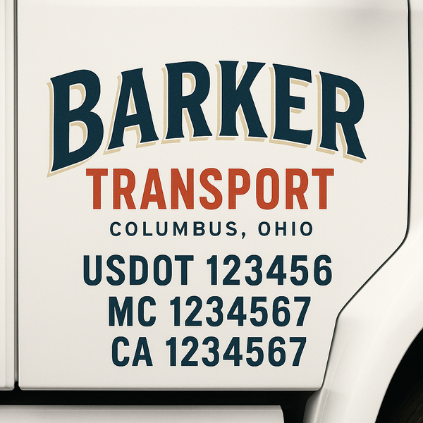Custom Truck Door Decal Sticker Lettering For Semi-Trucks, Work Trucks, Box Trucks For USDOT Compliance