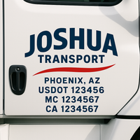 Custom Truck Door Decal Sticker Lettering For Semi-Trucks, Work Trucks, Box Trucks For USDOT Compliance