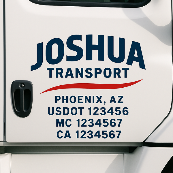 Custom Truck Door Decal Sticker Lettering For Semi-Trucks, Work Trucks, Box Trucks For USDOT Compliance
