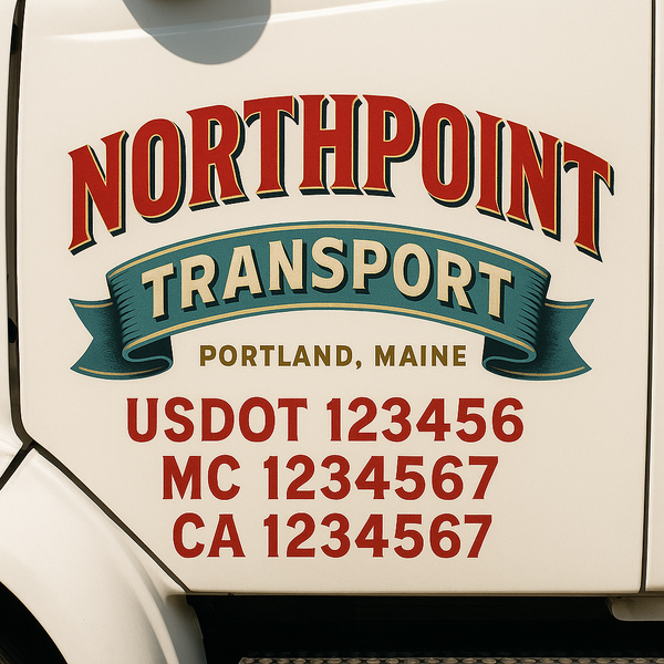 Custom Truck Door Decal Sticker Lettering For Semi-Trucks, Work Trucks, Box Trucks For USDOT Compliance