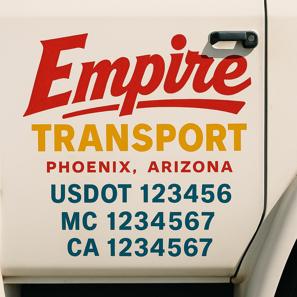 Custom Truck Door Decal Sticker Lettering For Semi-Trucks, Work Trucks, Box Trucks For USDOT Compliance