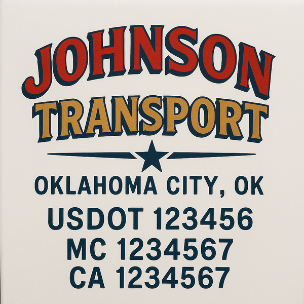 Custom Truck Door Decal Sticker Lettering For Semi-Trucks, Work Trucks, Box Trucks For USDOT Compliance