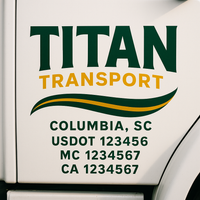 Custom Truck Door Decal Sticker Lettering For Semi-Trucks, Work Trucks, Box Trucks For USDOT Compliance