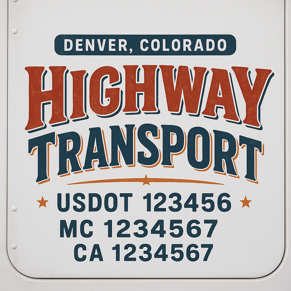 Custom Truck Door Decal Sticker Lettering For Semi-Trucks, Work Trucks, Box Trucks For USDOT Compliance