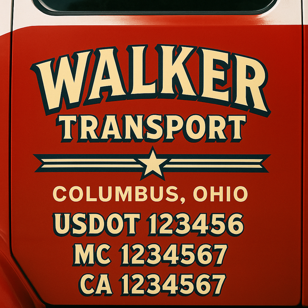 Custom Truck Door Decal Sticker Lettering For Semi-Trucks, Work Trucks, Box Trucks For USDOT Compliance