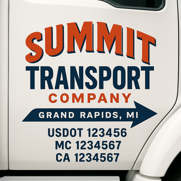 Custom Truck Door Decal Sticker Lettering For Semi-Trucks, Work Trucks, Box Trucks For USDOT Compliance