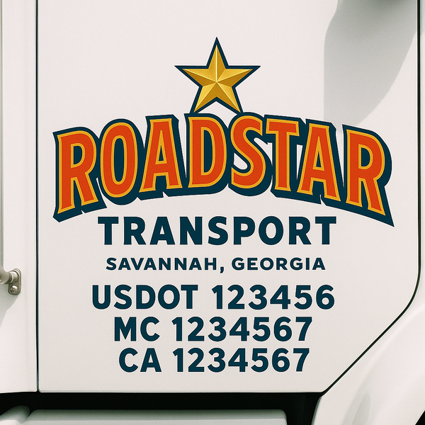 Custom Truck Door Decal Sticker Lettering For Semi-Trucks, Work Trucks, Box Trucks For USDOT Compliance