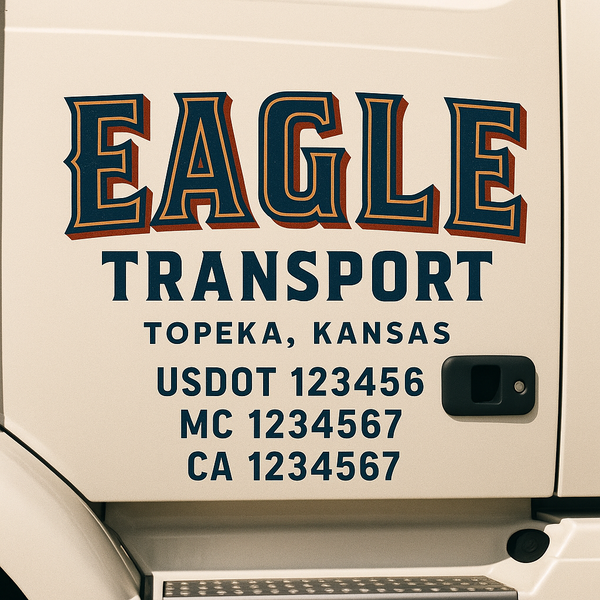 Custom Truck Door Decal Sticker Lettering For Semi-Trucks, Work Trucks, Box Trucks For USDOT Compliance