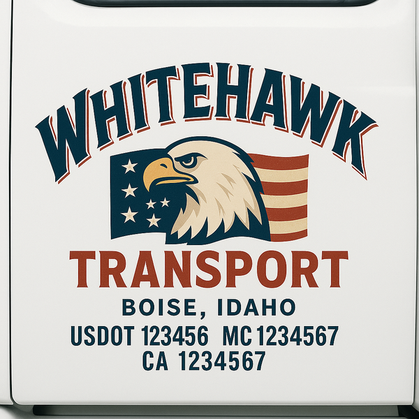 Custom Truck Door Decal Sticker Lettering For Semi-Trucks, Work Trucks, Box Trucks For USDOT Compliance