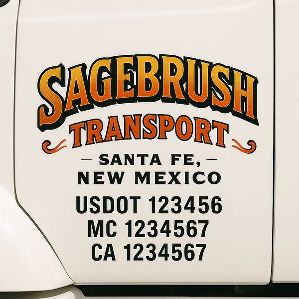 Custom Truck Door Decal Sticker Lettering For Semi-Trucks, Work Trucks, Box Trucks For USDOT Compliance