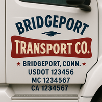 Custom Truck Door Decal Sticker Lettering For Semi-Trucks, Work Trucks, Box Trucks For USDOT Compliance