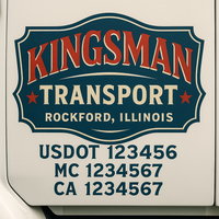 Custom Truck Door Decal Sticker Lettering For Semi-Trucks, Work Trucks, Box Trucks For USDOT Compliance