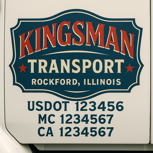 Custom Truck Door Decal Sticker Lettering For Semi-Trucks, Work Trucks, Box Trucks For USDOT Compliance