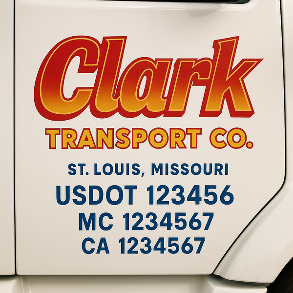 Custom Truck Door Decal Sticker Lettering For Semi-Trucks, Work Trucks, Box Trucks For USDOT Compliance