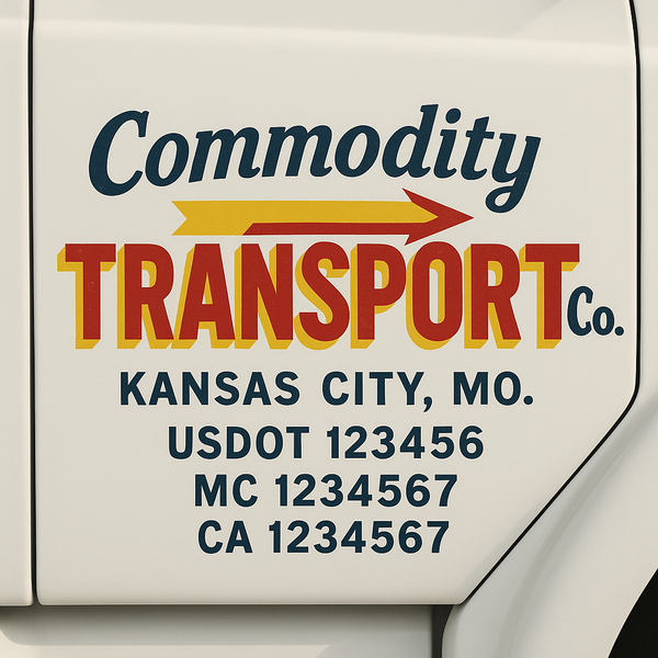 Custom Truck Door Decal Sticker Lettering For Semi-Trucks, Work Trucks, Box Trucks For USDOT Compliance