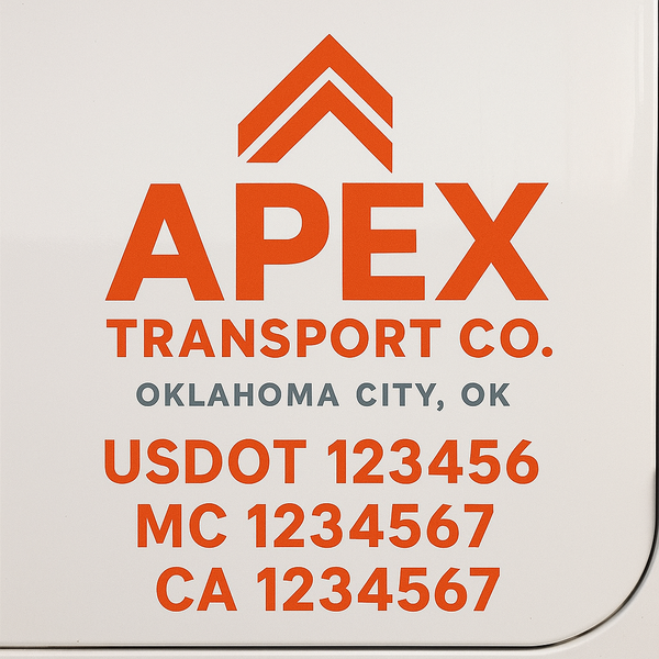 Custom Truck Door Decal Sticker Lettering For Semi-Trucks, Work Trucks, Box Trucks For USDOT Compliance