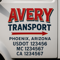 Custom Truck Door Decal Sticker Lettering For Semi-Trucks, Work Trucks, Box Trucks For USDOT Compliance