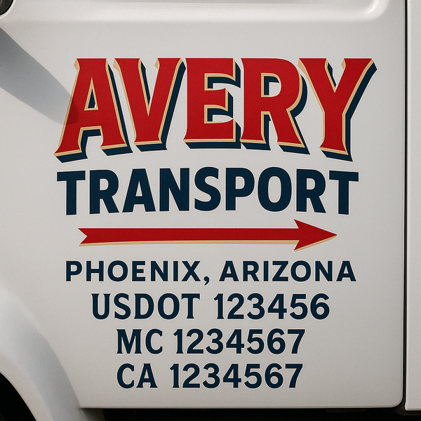 Custom Truck Door Decal Sticker Lettering For Semi-Trucks, Work Trucks, Box Trucks For USDOT Compliance