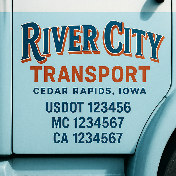 Custom Truck Door Decal Sticker Lettering For Semi-Trucks, Work Trucks, Box Trucks For USDOT Compliance