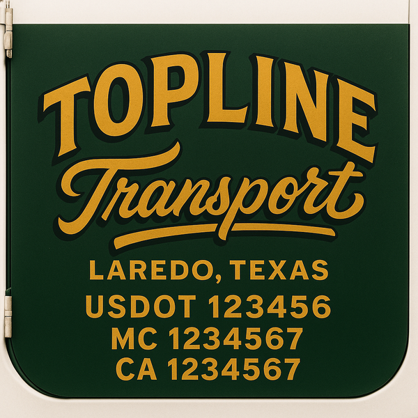 Custom Truck Door Decal Sticker Lettering For Semi-Trucks, Work Trucks, Box Trucks For USDOT Compliance