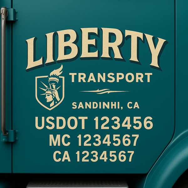 Custom Truck Door Decal Sticker Lettering For Semi-Trucks, Work Trucks, Box Trucks For USDOT Compliance