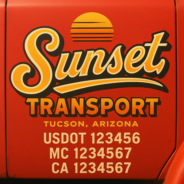 Custom Truck Door Decal Sticker Lettering For Semi-Trucks, Work Trucks, Box Trucks For USDOT Compliance