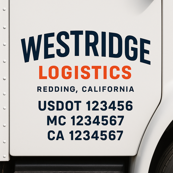 Custom Truck Door Decal Sticker Lettering For Semi-Trucks, Work Trucks, Box Trucks For USDOT Compliance