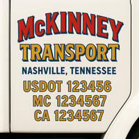 Custom Truck Door Decal Sticker Lettering For Semi-Trucks, Work Trucks, Box Trucks For USDOT Compliance