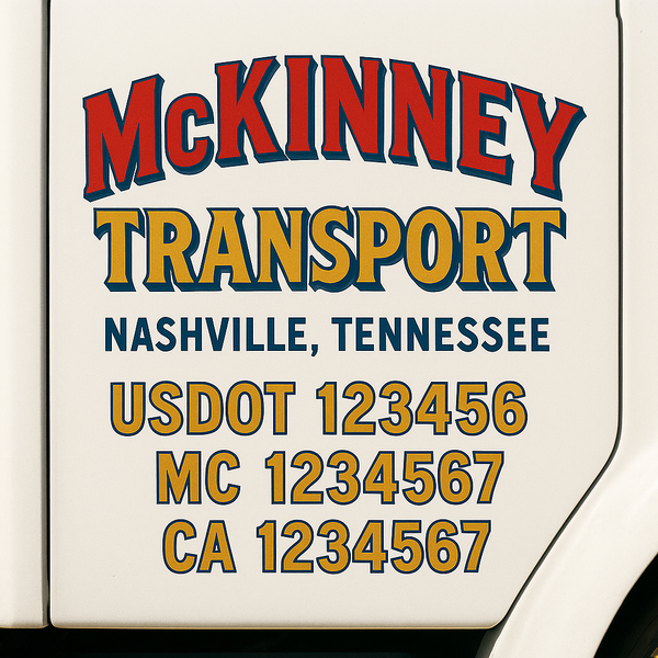 Custom Truck Door Decal Sticker Lettering For Semi-Trucks, Work Trucks, Box Trucks For USDOT Compliance