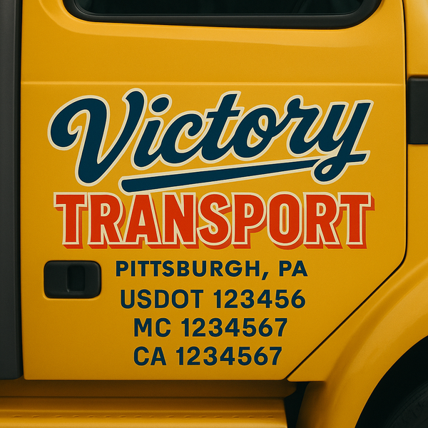 Custom Truck Door Decal Sticker Lettering For Semi-Trucks, Work Trucks, Box Trucks For USDOT Compliance
