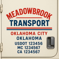Custom Truck Door Decal Sticker Lettering For Semi-Trucks, Work Trucks, Box Trucks For USDOT Compliance