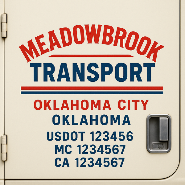 Custom Truck Door Decal Sticker Lettering For Semi-Trucks, Work Trucks, Box Trucks For USDOT Compliance