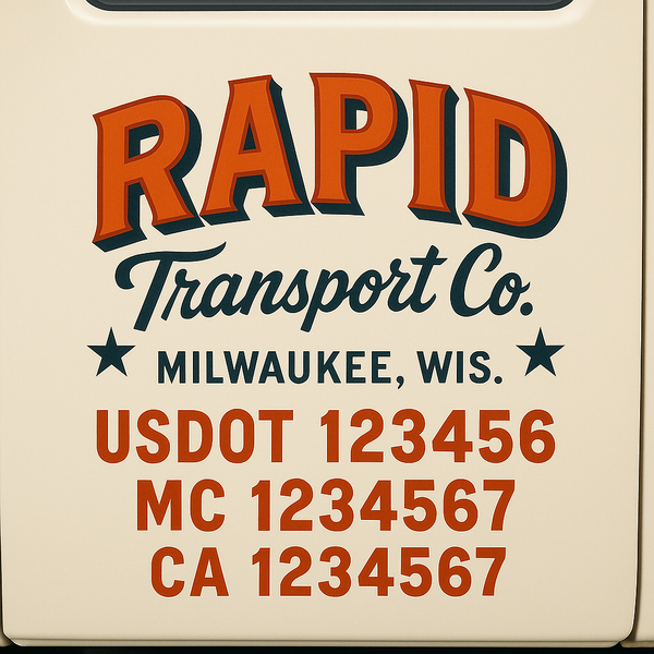 Custom Truck Door Decal Sticker Lettering For Semi-Trucks, Work Trucks, Box Trucks For USDOT Compliance