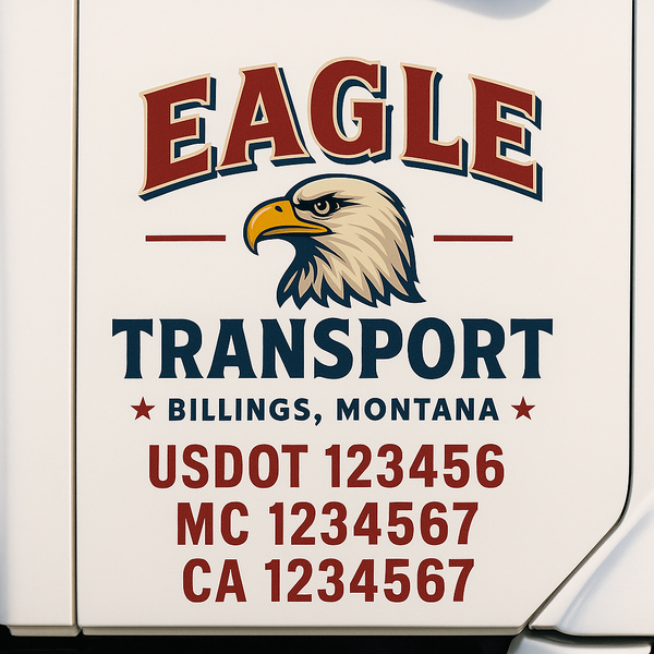 Custom Truck Door Decal Sticker Lettering For Semi-Trucks, Work Trucks, Box Trucks For USDOT Compliance