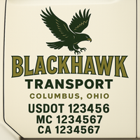Custom Truck Door Decal Sticker Lettering For Semi-Trucks, Work Trucks, Box Trucks For USDOT Compliance