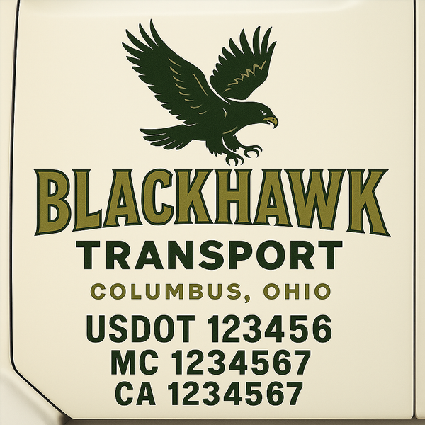 Custom Truck Door Decal Sticker Lettering For Semi-Trucks, Work Trucks, Box Trucks For USDOT Compliance