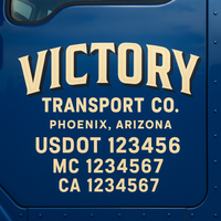 Custom Truck Door Decal Sticker Lettering For Semi-Trucks, Work Trucks, Box Trucks For USDOT Compliance