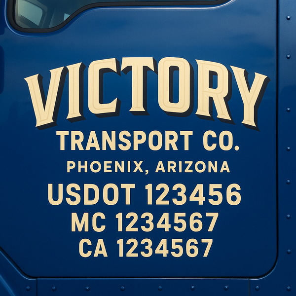 Custom Truck Door Decal Sticker Lettering For Semi-Trucks, Work Trucks, Box Trucks For USDOT Compliance
