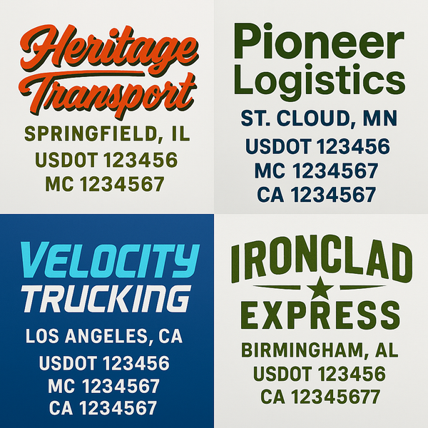 Custom Truck Door Decal Sticker Lettering For Semi-Trucks, Work Trucks, Box Trucks For USDOT Compliance
