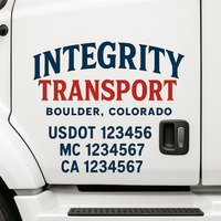 Custom Truck Door Decal Sticker Lettering For Semi-Trucks, Work Trucks, Box Trucks For USDOT Compliance