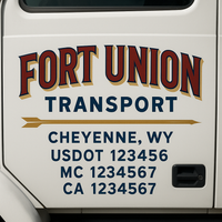 Custom Truck Door Decal Sticker Lettering For Semi-Trucks, Work Trucks, Box Trucks For USDOT Compliance
