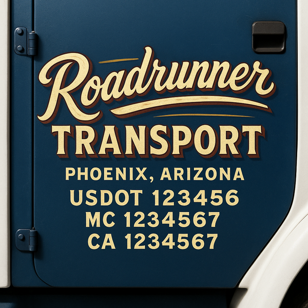 Custom Truck Door Decal Sticker Lettering For Semi-Trucks, Work Trucks, Box Trucks For USDOT Compliance
