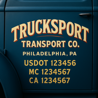 Custom Truck Door Decal Sticker Lettering For Semi-Trucks, Work Trucks, Box Trucks For USDOT Compliance