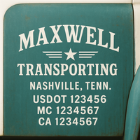 Custom Truck Door Decal Sticker Lettering For Semi-Trucks, Work Trucks, Box Trucks For USDOT Compliance
